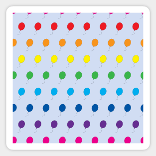 Rainbow balloons on blue Sticker